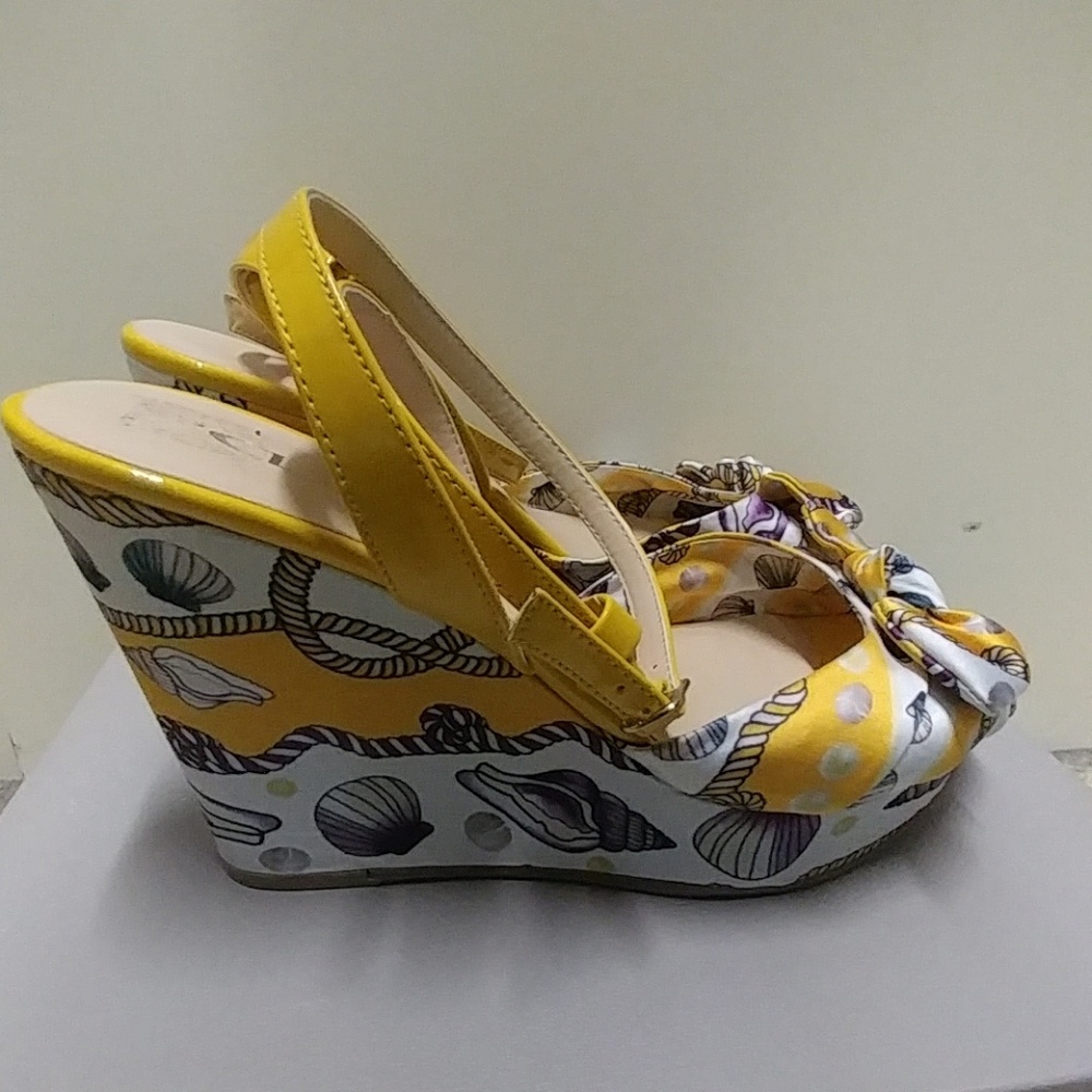 Yellow Wedge Sandals